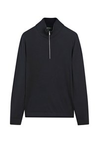 ZIPPED HIGH NECK - Pullover - dark blue