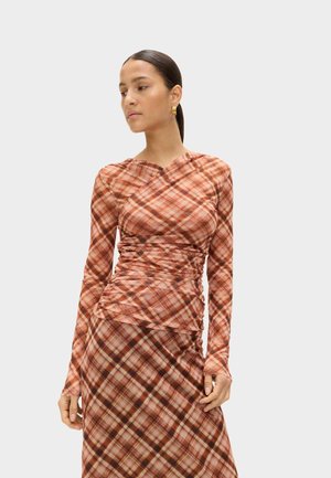 CHECKED WRAP - T-shirt à manches longues - orange mix