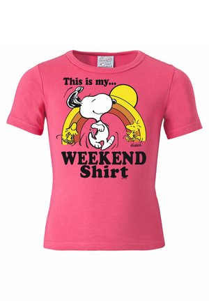 PEANUTS SNOOPY AND WOODSTOCK - Print T-shirt - pink