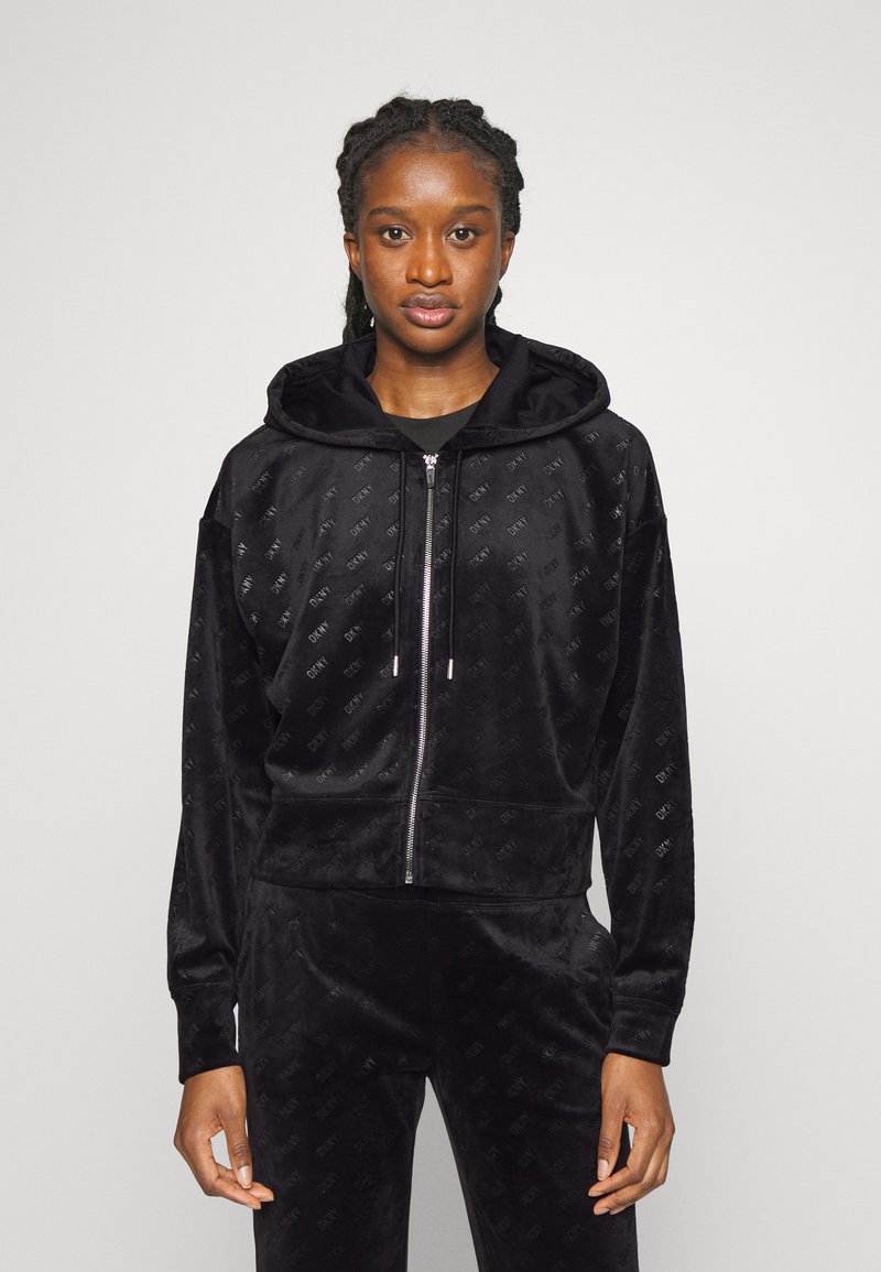 DKNY PLATINUM ALLOVER DEBOSSED LOGO FULL ZIP HOODIE Sweatjacke