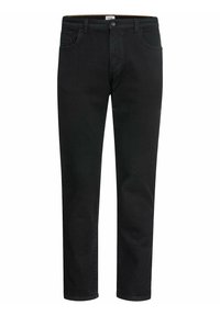 Sorte denim jeans med lige skæring, der har knap- og lynlåslukning, fem lommer og minimal syning.