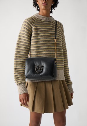LOVE CLICK PUFF CLASSIC BUCKLE - Cross body bag - black/antique gold
