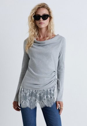 Calliope, T-SHIRT TINTA UNITA - Langarmshirt - grigio medio melange