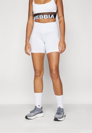 HIGH WAISTED BIKER SHORTS - Leggings - white