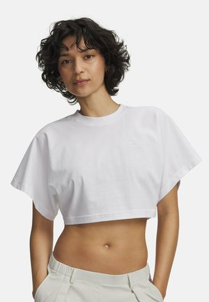 SHORT-SLEEVES CROPPED SCRIPT SS TEE - T-shirt basic - white