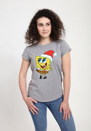 Henry Tiger SPONGEBOB SQUAREPANTS SANTA HAT - T-shirts print - melange grey