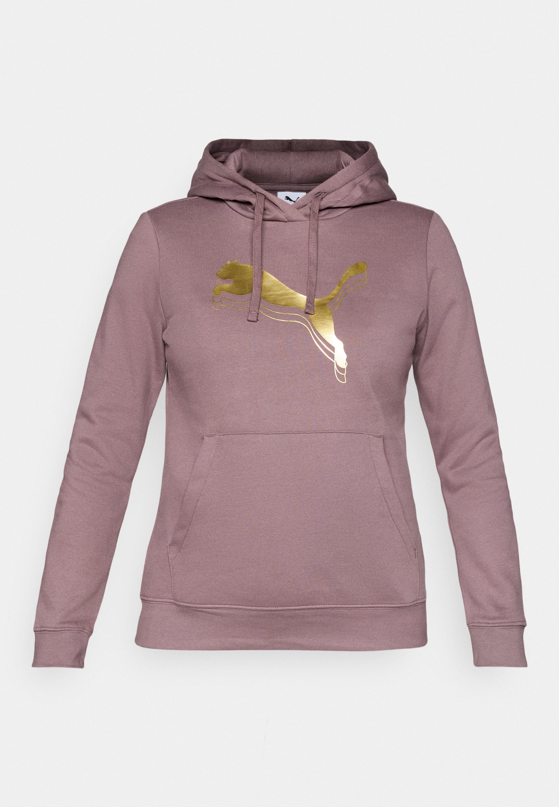 Puma HOODIE - Hoodie - raisin/metallic gold-coloured/mauve - Zalando