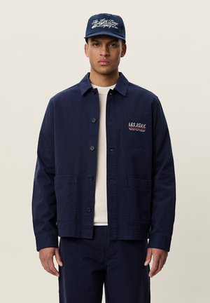 Les Deux, HERRINGBONE ARTIST OVERSHIRT - Лятно яке - dark navy