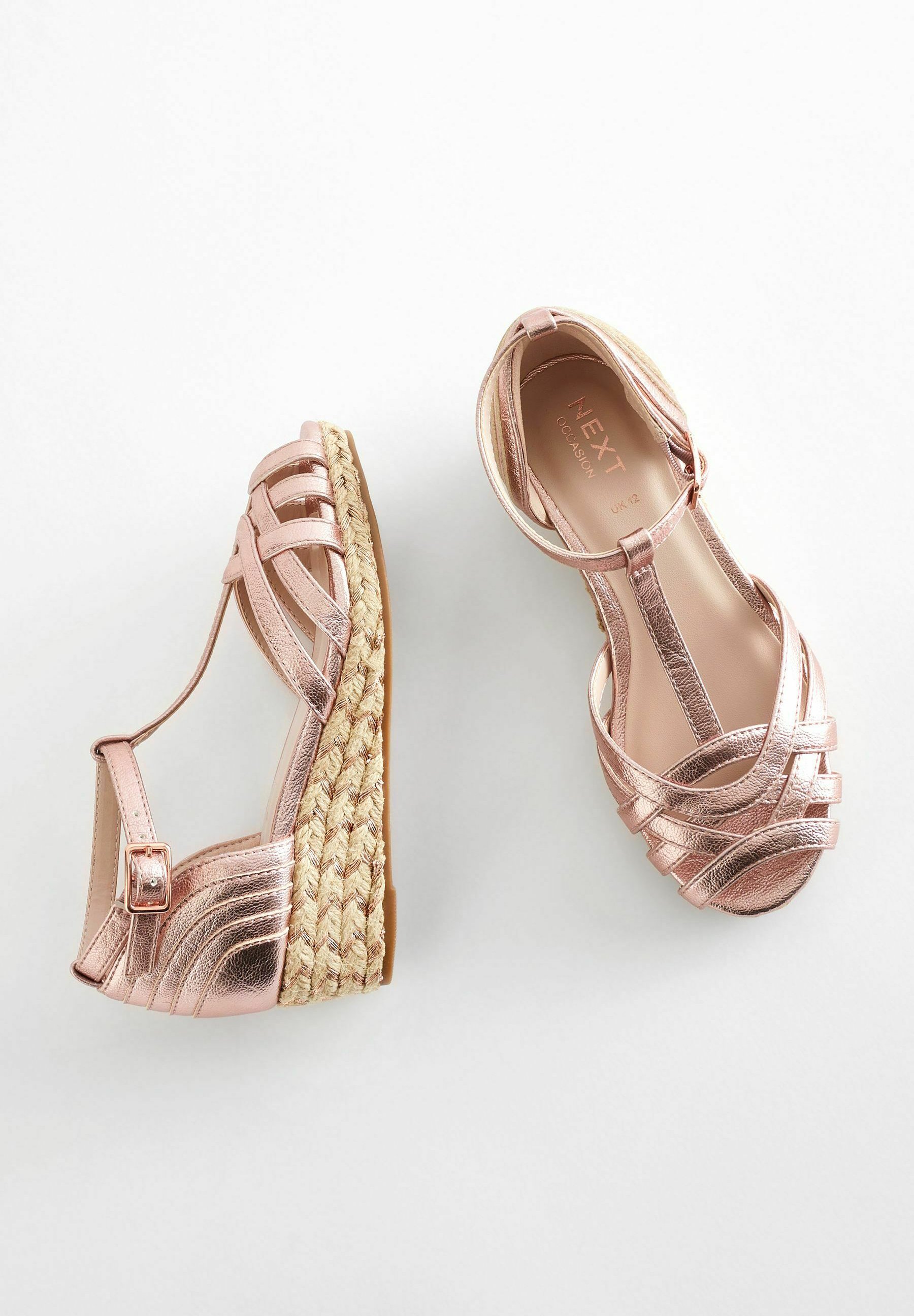 rose gold wedge sandals uk