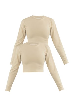 2 X CROP - Long sleeved top - beige