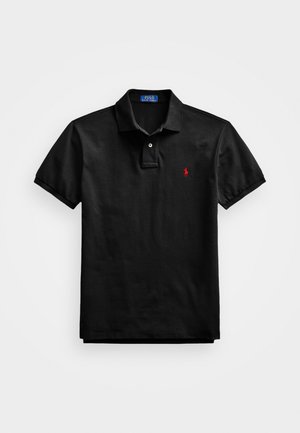 SLIM FIT MESH POLO SHIRT - Polo - black