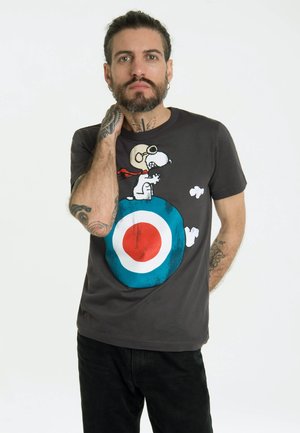 LOGOSHIRT PEANUTS - SNOOPY/TARGET - Triko s potiskem - dunkelgrau