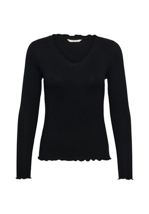 Cream, CRRIBBA LONG SLEEVE V-NECK - T-shirt à manches longues - pitch black