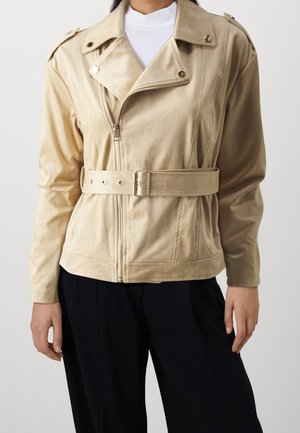 Chaqueta de cuero sintético - camel