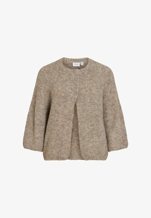 VILA, KNITTED CARDIGAN VIBOWS 3/4 SLEEVED - Gilet - natural melange