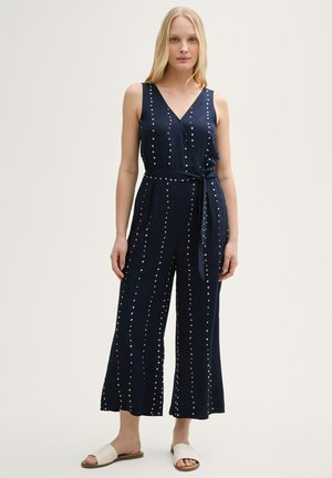 OVERALLS MIT ALLOVER-PRINT - Tuta jumpsuit - navy dot print