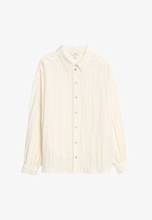 Marks & Spencer CRINKLE TEXTURED COLLARED - Button-down blouse - ivory