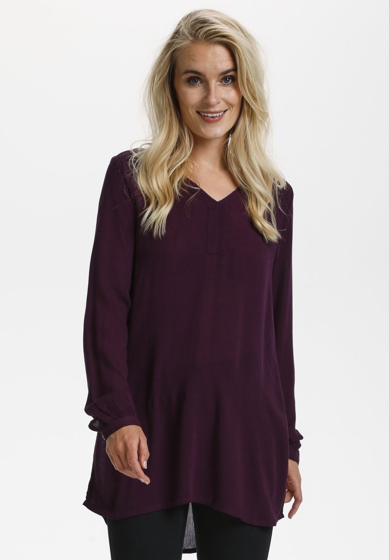 Kaffe - AMBER V-NECK - Tuniek - potent purple, Vergroten