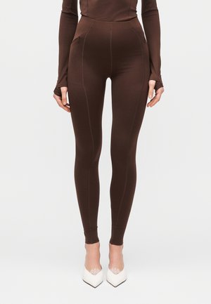 TECHNICAL TIGHTS - Leggingek - Nadrágok - coffe brown