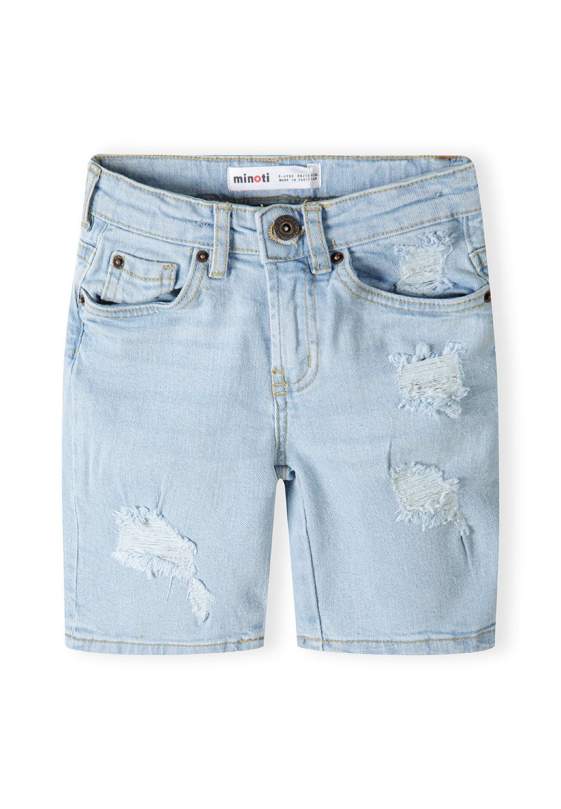 MINOTI SHORT LEG WITH RIPS - Džinsa auduma šorti - light blue denim