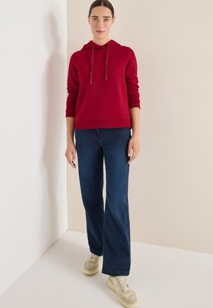 MIT STICKEREI - Kapuzenpullover - rot
