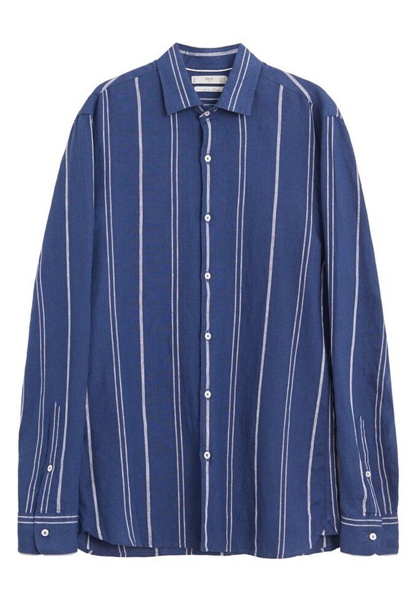 Mango SLIM FIT LEINENHEMD MIT KAROMUSTER TAMI Skjorte Mango SLIM FIT-LEINENHEMD MIT KAROMUSTER TAMI - Skjorte - dunkles marineblau