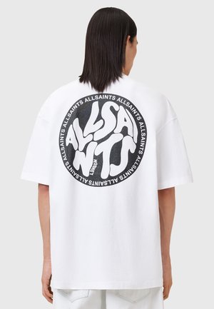 DISTORTION CREW - Print T-shirt - ashen white