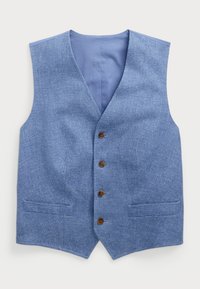 LINEN COTTON TWILL WAISTCOAT - Waistcoat - blue