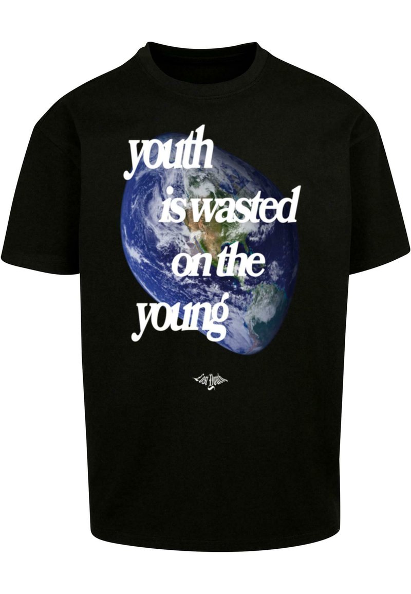 Lost Youth T-shirt print zwart