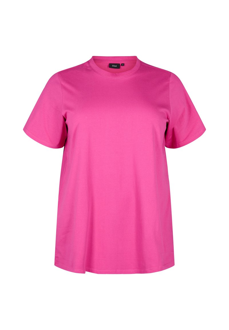 Zizzi T-shirt basic donkerroze