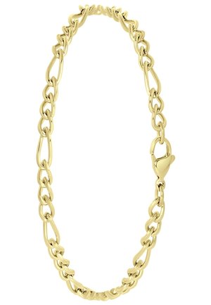 Gouden kettingarmband gemaakt van in elkaar grijpende schakel met een gladde, gepolijste afwerking. Voorzien van een kreeftsluiting voor een veilige sluiting.