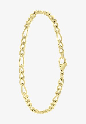 Gouden kettingarmband gemaakt van in elkaar grijpende schakel met een gladde, gepolijste afwerking. Voorzien van een kreeftsluiting voor een veilige sluiting.