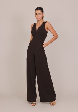 WAL G TALL, WEDDING LIVA V NECK - Гащеризон - dark brown