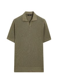 CUTWORK V-NECK - Polo - khaki