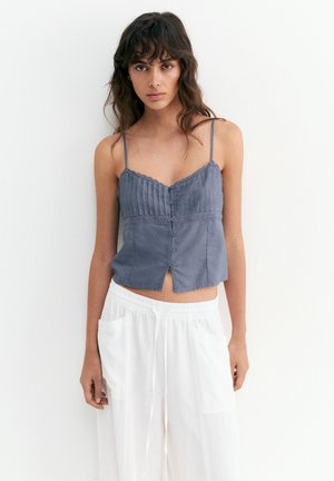 PULL&BEAR, CROP, niebieski