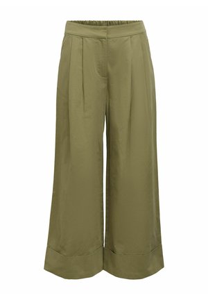 Object, WIDE-LEG TROUSERS PLEATED - Pantalon classique - martini olive