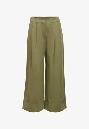Object, WIDE-LEG TROUSERS PLEATED - Pantalon classique - martini olive