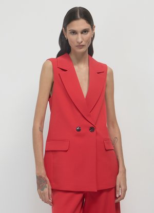 DOPPIOPETTO - Waistcoat - rosso scuro