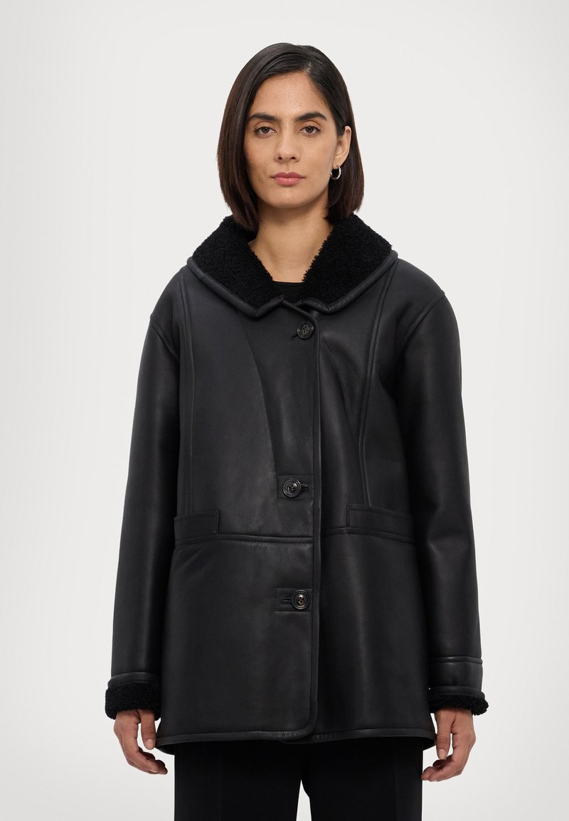 STUDIO ID NAPPA COAT - Giacca di pelle - black silky