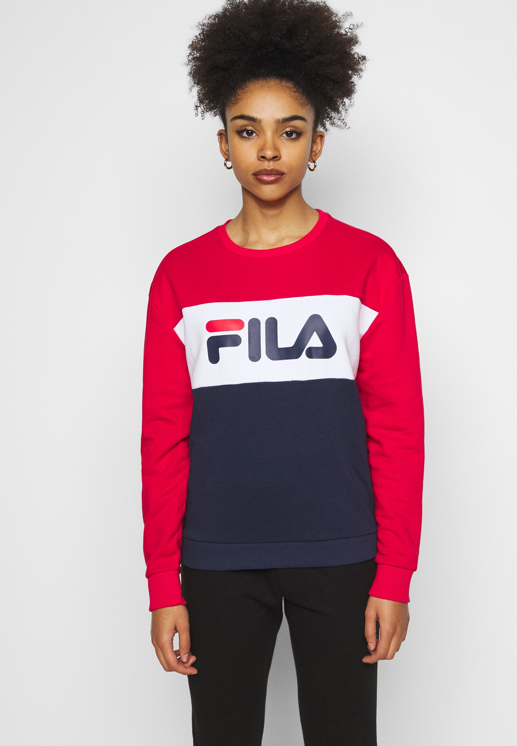 pull fila rose bleu blanc