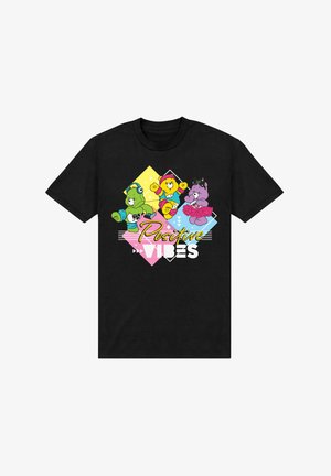 Henry Tiger, CARE BEARS GOOD LUCK BEAR POSITIVE VIBES TEXT - T-shirts print - black