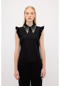WITH STONE COLLAR - Blůza - black