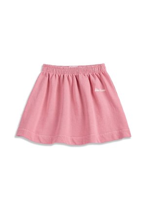 Ružová sukňa z froté látky s elastickým pásom a výšivkou loga „Bobo Choses“ na prednej pravej strane.