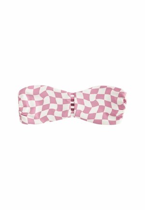 REVERSIBLE - Bikini felső - pink white checkerboard