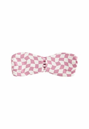 REVERSIBLE - Bikinio viršutinė dalis - pink white checkerboard