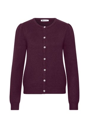 Street One, LANGARM CARDIGAN MIT RUNDHALS UND KNÖPFEN - Gilet - berry maroon mel