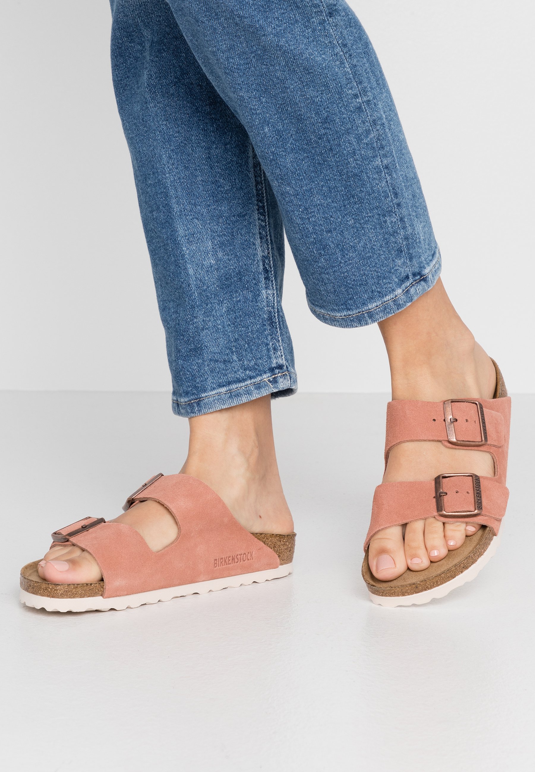 red metallic birkenstocks