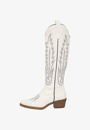 Salinyang, Bottes de cowboy / motard - weiß