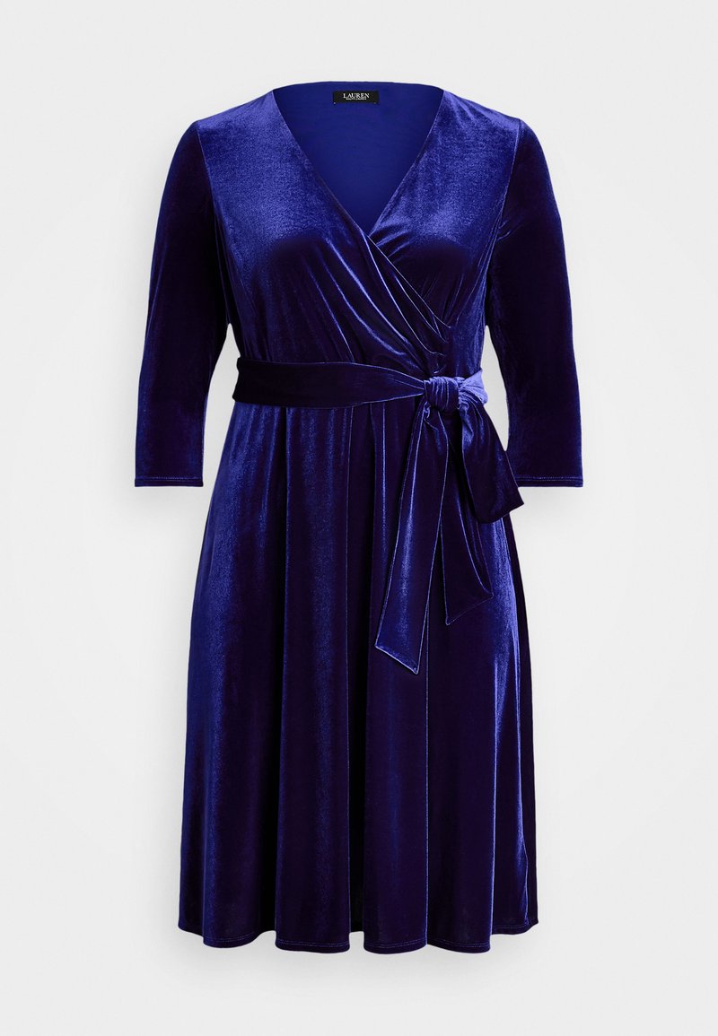 Lauren Ralph Lauren Woman SURPLICE VELVET DRESS - Day dress - luxe  navy/dark blue - Zalando.co.uk