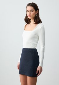 Jimmy Key SLIM FIT WAIST STRIPED - Minigonna - dark blue